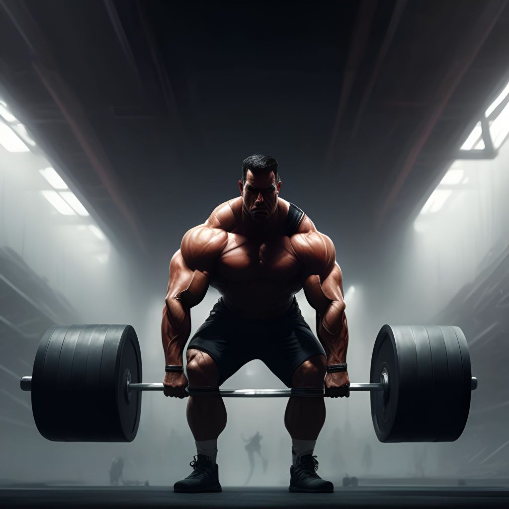 a man doing deadlift